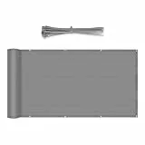 Sekey Balkon Sichtschutz Balkonabdeckung HDPE 220 g/m², 90x600cm, Leicht Transparent Wind- und UV-Schutz Wetterfest, mit Ösen, Nylon Kabelbinder, Hellgrau