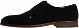 Tommy Hilfiger Herren Derby Schuhe Dress Suede aus Wildleder, Schwarz (Black), 41