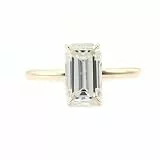 Fingerring Damen Set, Verlobungsring Damen Fantasy mit 6x10mm Rechteckigem Moissanit 14K Gelbgold Größe 47 (15.0)