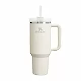 STANLEY Quencher H2.0 Flowstate Trinkflasche Mit Strohhalm 1.18L - Thermobecher Kühlt Bis 11 Stunden, 48 Stunden Eisgekühlt - Spülmaschinenfest - Thermosflasche BPA Frei Edelstahl - Cream