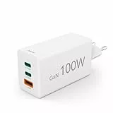 Hama USB-Schnellladegerät (USB Ladestecker mehrfach, GaN Charger für Handy, USB C Ladegerät 100 W, Universal Ladegerät USB-A, Quick Charge 3.0 Ladegerät, Schnelllader Power Delivery, Laptop Netzteil)