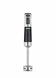 SEVERIN Stabmixer zum Pürieren und Zerkleinern, Mixstab mit stufenloser Geschwindigkeitseinstellung, abnehmbarer Pürierstab, 600 W, schwarz / Edelstahl-gebürstet, SM 3771