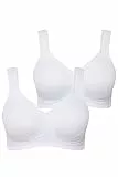 Ulla Popken Damen große Größen Übergrößen Plus Size Mikrofaser-BH, 2er-Pack, ohne Bügel, vorgeformte Cups