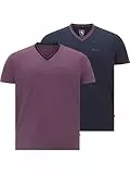 Charles Colby Herren Doppelpack T-Shirt Earl Edeley lila, L - 52/54
