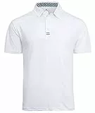 JACKETOWN Poloshirt Herren Kurzarm Einfarbig Golf Polo Shirts Knopfleiste Stickerei Streifen T-Shirt Herren Atmungsaktive Polohemd Sportlich Activewear Polo Tennis Schnelltrocknend Sommer XL