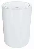 Spirella Design Kosmetikeimer Cocco mit Extra Ring für Müllbeutel Treteimer Schwingdeckeleimer Abfallbehälter mit Schwingdeckel 5 Liter (ØxH): 19 x 26 cm Weiß