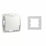 Schneider Electric Asfora EPH5670121D Blindabdeckung, Abdeckplatte, ABS, Weiß & Asfora EPH5800121D 1-Fach Rahmen für Steckdosen und Schalter, weiß