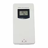 Feegow Kabelloser Außensensor für FanJu Wetterstation 3378, Temperatur-Feuchtigkeitssender mit 433,92 MHz RF, 60 m Reichweite, weißer Kunststoff, Innen- und Außenthermometer, Hygrometer (weiß)