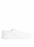 Calvin Klein Herren Low Top Canvas Vulkanisierte Sneaker, Weiß Triple Bright White, 44 EU