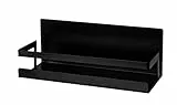 WENKO Magnetisches Gewürzregal Ima mit Umrandung, aus Metall, zum Abstellen von Gewürzstreuern und Grillzubehör, Befestigen ohne Bohren, Black Outdoor Kitchen, 30 x 12 x 11 cm, Schwarz