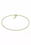 Elli Fußschmuck Damen Fußkettchen Kordel Gedreht Basic Zeitlos Trend Verstellbar in 925 Sterling Silber
