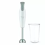 Moulinex Dailychef Weiß DD5511 Stabmixer, 600 W, bis zu 30% schnellere Ergebnisse, 2 Geschwindigkeiten, ergonomischer Griff, spritzwassergeschützter Edelstahlfuß, Messbecher 800 ml, Weiß