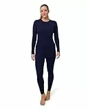 DANISH ENDURANCE Merino Thermounterwäsche Damen, Premium Skiunterwäsche Damen, Funktionsunterwäsche Set, Warm & Atmungsaktiv, Merino Unterwäsche Damen, Dunkles Marineblau, M