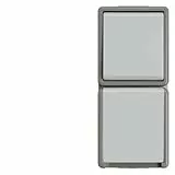 Siemens 5TA4816 DELTA fläche IP44 AP Wechselschalter und SCHUKO-Steckdose mit Klappdeckel für Feuchtraum, Außenbereich oder Keller