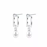 F.ZENI Perlen Ohrringe Damen 18Kt Weißgold plattiert Perlenohrringe 925 Sterling Silber Hängend Perlen Ohrschmuck Süßwasserperlen Ohrringe Schmuck für Frauen Mädchen mit Geschenkbox