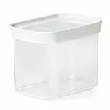 Emsa Optima Trockenvorratsdose, 1 Liter, rechteckig, Hochformat, 100 Prozent sicher, hygienisch, platzeffizient, transparentes Design, Schnappverschluss, N1141800
