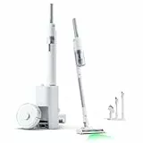 SwitchBot K10+ Pro Combo Robot Vacuum Con Dual Auto-Empty Dock per 70 giorni di pulizia, Aspirapolvere Senza Filo Con Luci LED per la Pulizia dei Capelli Degli Animali Domestici