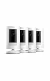 Ring Außenkamera Akku (Stick Up Cam Battery) | Überwachungskamera aussen mit 1080p-HD-Video, WLAN, witterungsbeständig, geeignet für Haus & Grundstück, Alexa-kompatible Sicherheitskamera | 4 Kameras