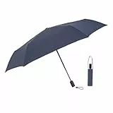 Taschenschirm Auf-Zu Automatik Safety Einfach Zu Bedienen Extra Leicht 230g Windproof Sonnenschutz Regenschirm Freien UV Faltender Regenschirm für Kinder (marineblau)