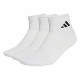 adidas Unisex Cushioned Sportswear Ankle Socks 3 Pair Pack, white/white/black, 42-45