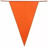Boland 61871 - Wimpelkette Orange, 1 Stück, Länge 25 Meter, 40 Fahnen je 20 x 30 cm, Fahnen Kette, Dekoration, Girlande, Mottoparty, Geburtstag, EM, WM