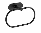 WENKO Turbo-Loc Handtuchring Orea Black Matt, Befestigen ohne Bohren, flexibel beweglicher Handtuchhalter, Massive Qualität aus rostfreiem Edelstahl, 20,5 x 12,5 x 7,5 cm
