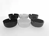 MC-Trend Aschenbecher 6er Set aus robustem Melamin Kunststoff – rund, wetterfest, stapelbar – 3 Farben – ideal für draußen und innen – perfekt für Balkon, Garten & Gastro (6 Stück)
