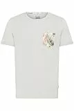 Blend Florens Herren T-Shirt Kurzarm Shirt mit Print und Rundhalsausschnitt, Größe:XL, Farbe:Chip Grey (75153)