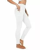 Havideto Winter Reitleggings Damen Vollbesatz Thermo Reithose Damen Fleece Gefüttert Wasserdicht mit Handytasche Gürtelschlaufen Weiß S