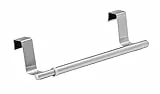 WENKO Tür-Handtuchstange Teleskop Edelstahl, Edelstahl rostfrei, 22-35 x 6 x 7 cm, Silber matt, 6 x 7 x 35 cm
