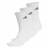 adidas Unisex Cushioned Crew Socks 3 Pairs, White / Black, 6.5-8