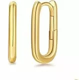 Senteria Gold Creolen für Damen 14 Karat Vergoldet Gedrehte Creolen S925 Silber Post Kleine Goldene Creolens mit Zirkonia Leichte