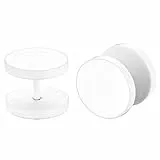 JewelryWe Schmuck 4 Paar runde Ohrstecker, 12mm Edelstahl Fake Piercing Ohr Plug Tunnel Ohr Cheater Ohrringe für Herren Damen, Weiß