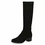CAPRICE Damen Hohe Stiefel mit Absatz Kniehoch Vegan, Schwarz (Black Stretch), 39 EU