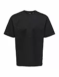 ONLY & SONS Herren Rundhals T-Shirt ONSFRED - Relaxed Fit S-XXL Schwarz Weiss, Größe:M, Farbe:Black 22022532