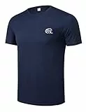 Sykooria Tshirt Herren Kurzarm Sportshirt Herren Slim Fit Trainingsshirt Laufshirt Kurzarm Schnelltrocknend Atmungsaktiv Blau M