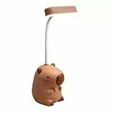 KBIBCK Schreibtischlampe Kinder, SchreibtischlampeLED Dimmbar, CapybaraSchreibtischlampe mit anspitzer mit behälte, USB Tragbare Wiederaufladbare (B)