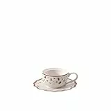 Villeroy und Boch Toy's Delight Decoration Teelichthalter Kaffeetasse, Teelichthalter in Kaffeetassenform, Premium Porzellan, weiß, rot, 9,8 x 9,8 x 4 cm
