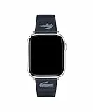 Lacoste Apple Watch Armband für Herren und Damen aus Marineblauem Leder mit Geprägten Streifen - 2050030