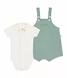 Petit Bateau Unisex Baby A0DHJ Overall-Set, Grün, 3 Monate