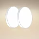 Ouyulong 2 Stück Led Deckenleuchte 18W Deckenlampe Led 4000K Runde Deckenleuchte 1620LM IP44 Deckenleuchte Led für Wohnzimmer Schlafzimmer Badezimmer Küche Bad Keller Balkon Ultra Dünn Ø 23cm