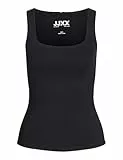 JJXX Damen JXSAGA STR SL TOP JRS T-Shirt, Schwarz, M