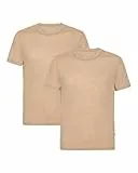 DANISH ENDURANCE 100% Merino T-Shirt Herren, Atmungsaktives Unterhemd, 1er oder 2er Pack, Sandfarben, M