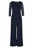 Vera Mont Damen Jumpsuit mit Spitze 34, Night Sky
