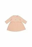 Sterntaler Kleid aus Baumwolljersey - bequemes Mädchen Kleid mit Langen Ärmeln und Kleiner Applikation Pferd Sunny - Knopfleiste hinten - Babykleidung ab Geburt - Aprikose, Größe 50