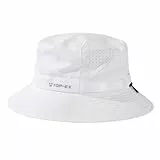 TOP-EX Kühlender Fischerhut Herren Atmungsaktiv UV-Schutz Sonnenhut Damen Sommer Outdoor Hut mit Breiter Krempe Faltbar Safari Hut Boonie Weiß XXL