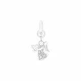 Amor Charm 925 Sterling Silber Damen Charms, mit Zirkonia synth., 2 cm, Weiß, Engel, Kommt in Schmuck Geschenk Box, 2038517