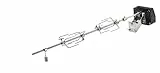 RÖSLE ALLFLAME Drehspieß, Rotisserie-Spieß für Grill, Edelstahl 6-Kant-Spieß bis 10 kg, Elektromotor mit Netzteil, 3 U/min, Silbern/schwarz
