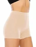 YARRCO Nahtlose Miederhose Leicht Formende Bauchweg Unterhose Damen Shapewear Kurze Leggings Miederpants Unterwäsche (Beige, L)