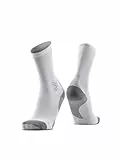 X-SOCKS Run Discover Crew Socken – Optimale Belüftung & Stabilisierung beim Laufen – Air-Conditioning-Kanal, Muskelunterstützung & Komfort für intensive Trainingseinheiten - Arktisweiß/Perlgrau, 42-44